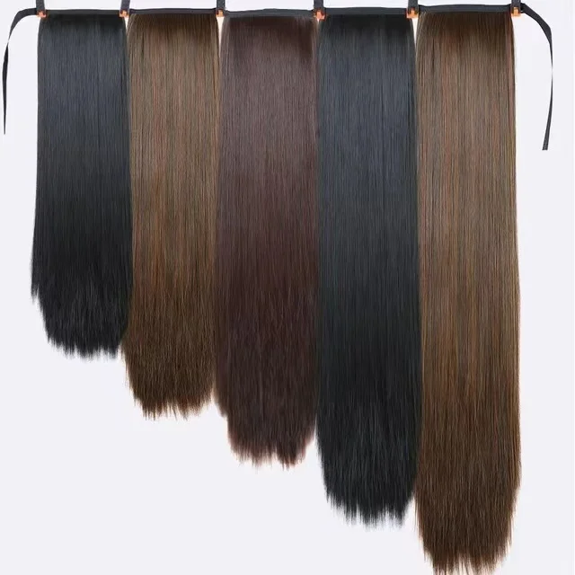 Synthetic Pony Tail Hair Wigundle False Ponytail in Straight Clip Hairpiece With Hairpins Extensions for Women