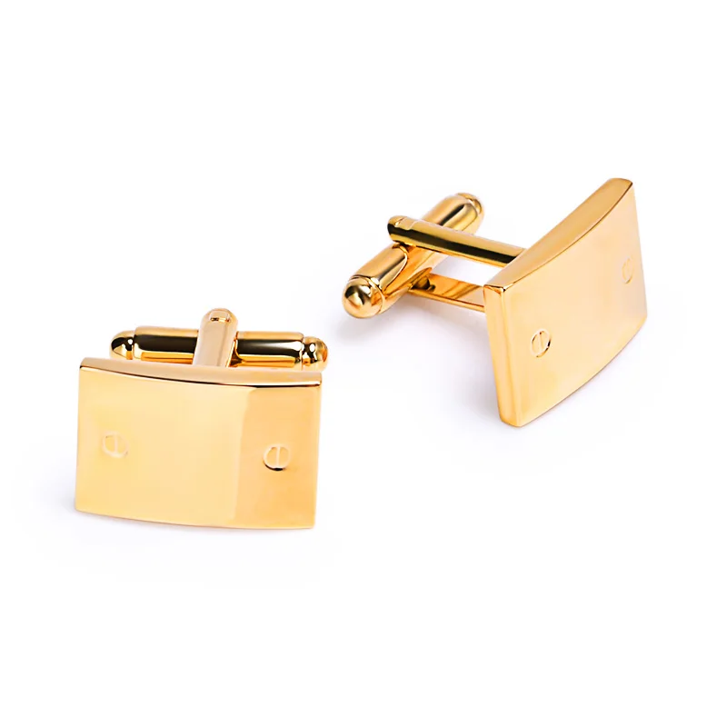 
Wholesale Luxury Button Male Wedding Cufflinks Stainless Steel Golden Blank Cufflink 