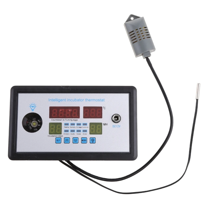 Digital Thermostat for Incubator Temperature Controller DC12V with 3.3ft Temp and Humidity Probe Heater Freezer Drop Shipping