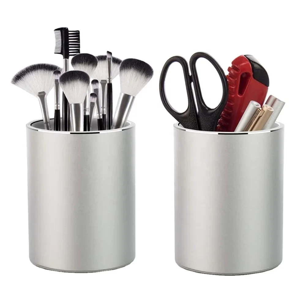 
Metal Pencil Pen Holder Aluminum Desktop Organizer Stand Cup Storage Box for Office School Home Kids Customized Logo 