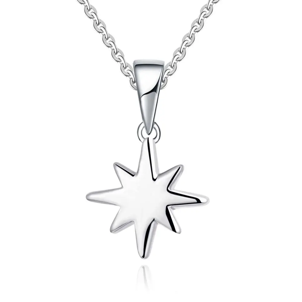 Wholesale Factory Price Buy Now 925 Sterling Silver Handcrafted 8 Point Star Fine Pendant Jewelry For Christmas Gifts