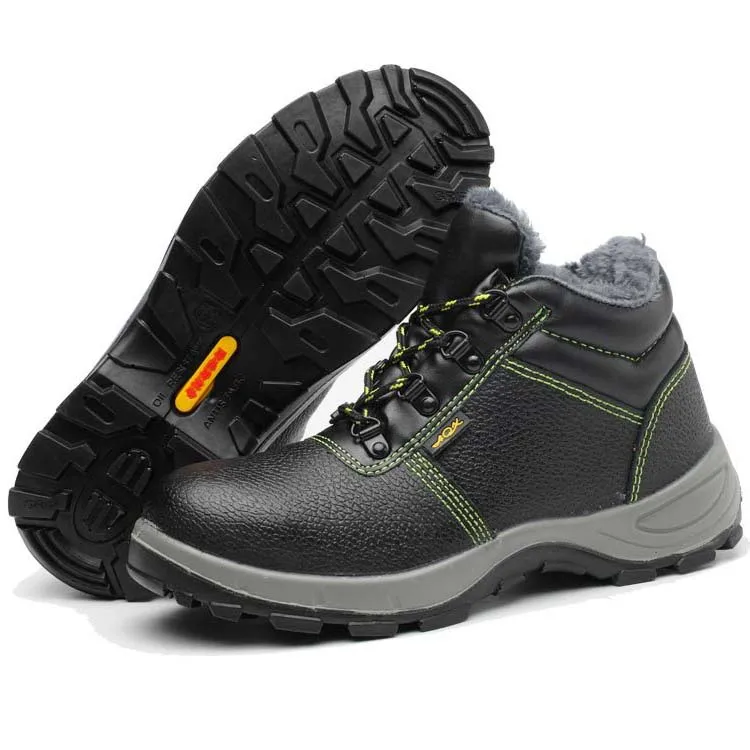 PU/PU Dual Density Injection Black Embossed Cow Leather Steel Toe Woodland Safety Shoes Work Boots In India