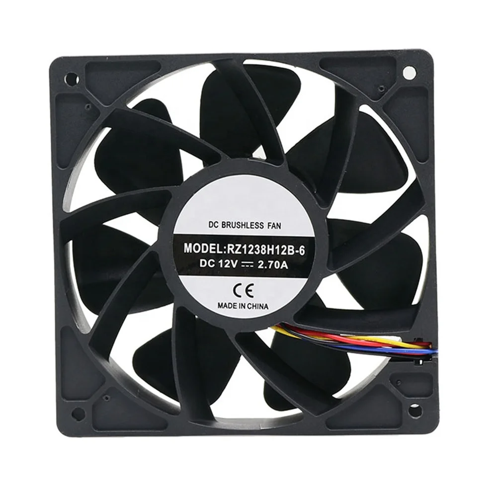 
Factory Wholesale Bitcoin Miner Cooler Fan DC12v 120x120x38mm Cooling Fan 6000RPM for Z9mini/S9/T9/V9/A3/B3/D3/ L3/X3/E3/R4 