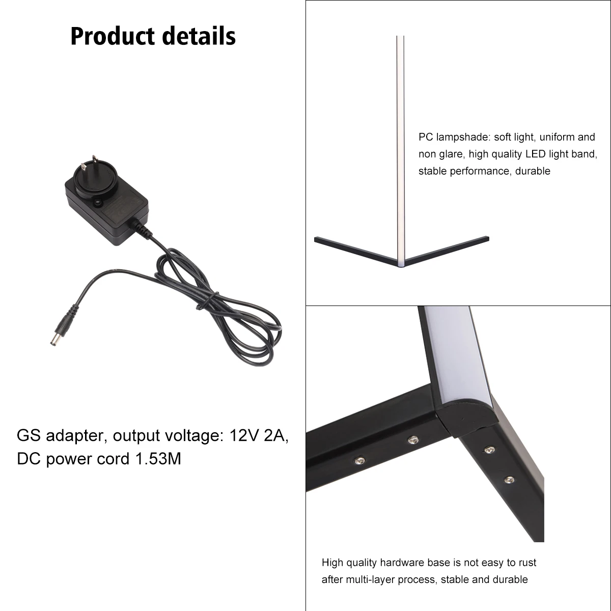 RGBW Remote Control LED Floor Lamp Standing Lights with PVC Body for Home Bedroom Outdoor Decor Corner Lighting