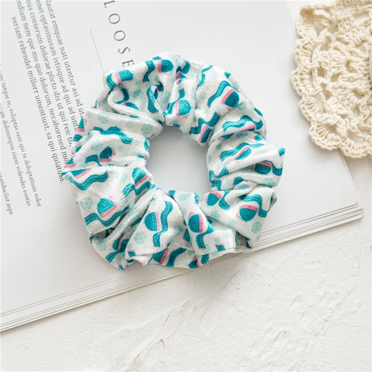 Genya Christmas Green velvet Hair Scrunchies Custom Large hair scrunchie elastic band Hair Accessories For Women Girls