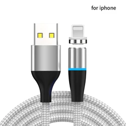 Great quality 1m Quick Charger Magnet Cord nylon braided Micro/Lightning Connector/Type-c cable Led magnetic Cables for iphone