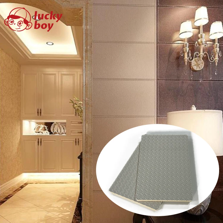 Wooden Plastic Board Bamboo Fiber Finish 8Mm Thickness Leather Grain Wood Veneer Wall Panels