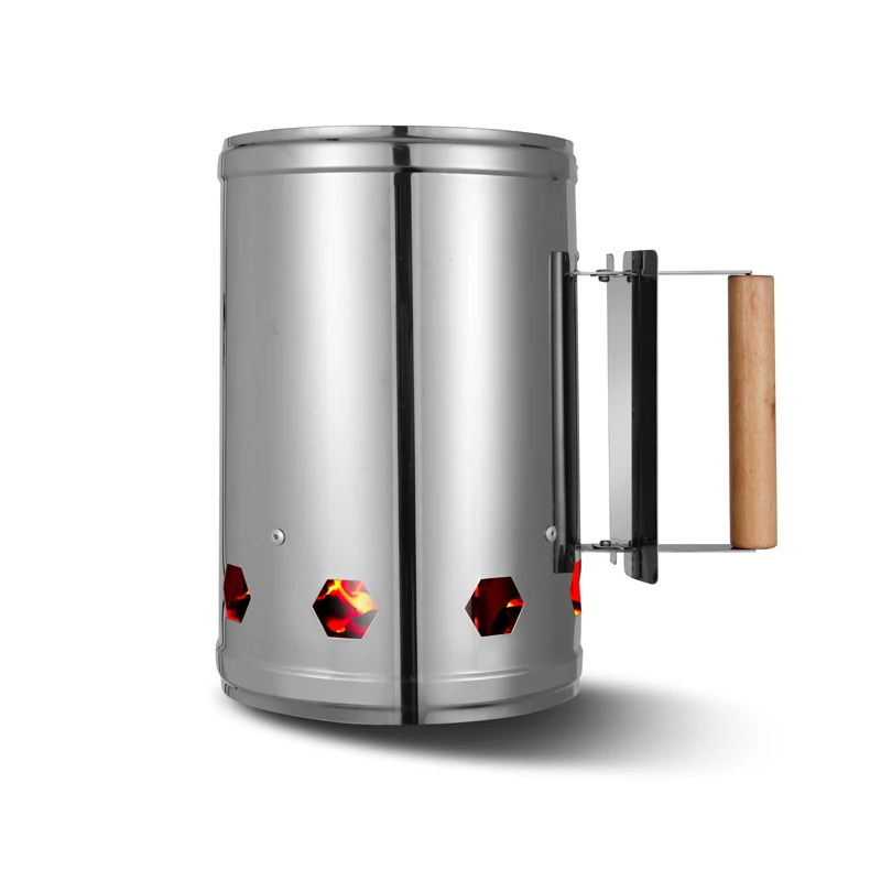 
Дымоход из нержавеющей стали, угольный стартер для огня, аксессуары для барбекю, открытый кухонный дымоход 