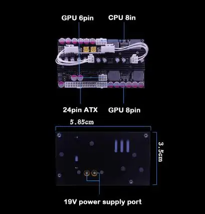 16 ~ 24V блок питания ATX 500W с большим числом значений напряжения Pico PSU Двойной вход Высокий цифровой DC-ATX источник электропитания для компьютерный серверный шкаф