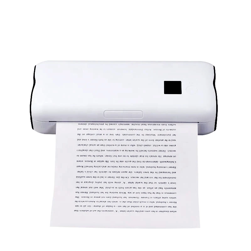 Mini Mobile Office Printer Document Bluetooth & USB No ink No Printing Ribbon A4 Portable Thermal Printer