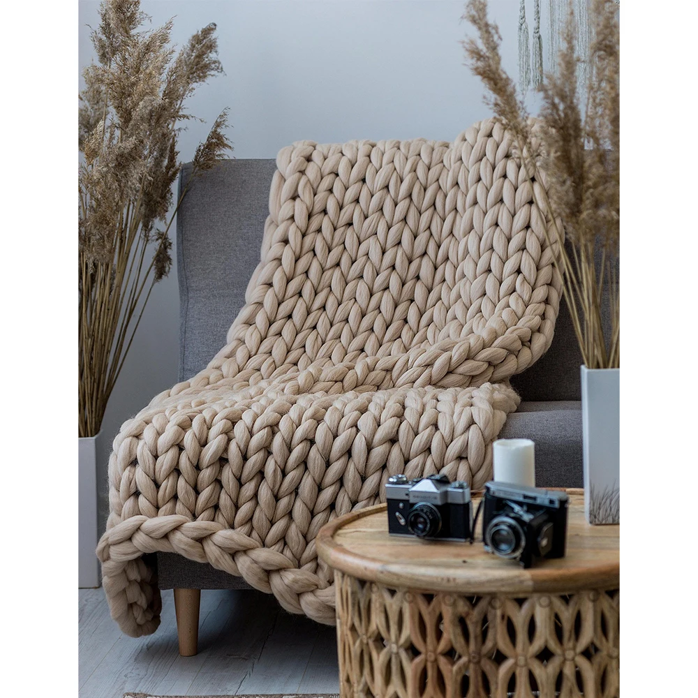 chunky knit blanket