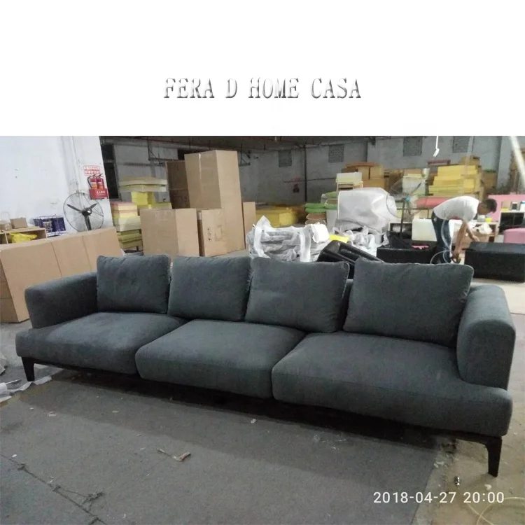 minimalist modern leather sofa ASH wooden frame wholesale 3 meter sofa