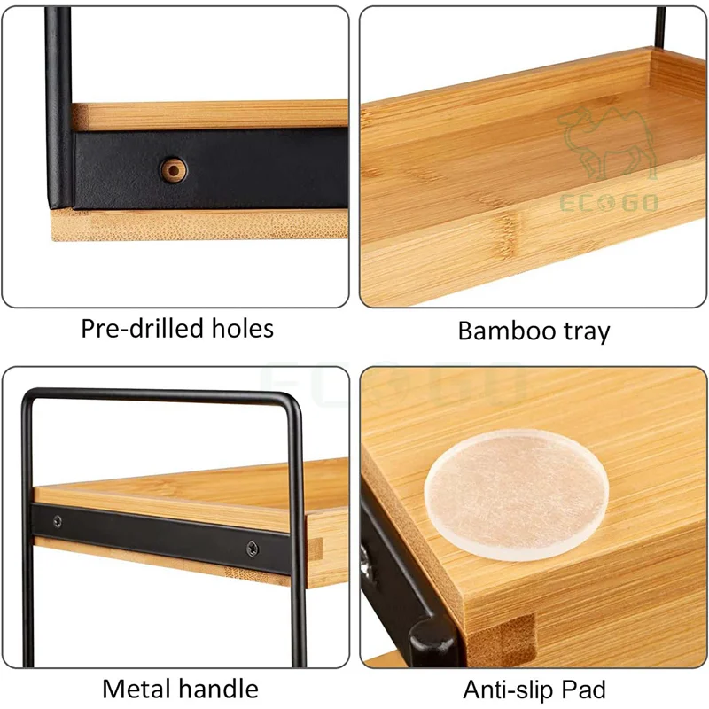 Bamboo 3 Tier Bathroom Organizer Countertop And Bathroom Counter Shelf For Bathroom Counter Storage