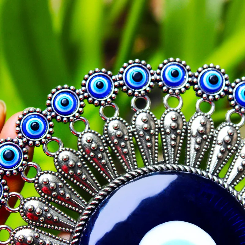 Best Gift Rope Alloy Blue Big Flower E-vil Eye Rhinestone Paved Owl Pendant For Car Home Office Wall Decoration
