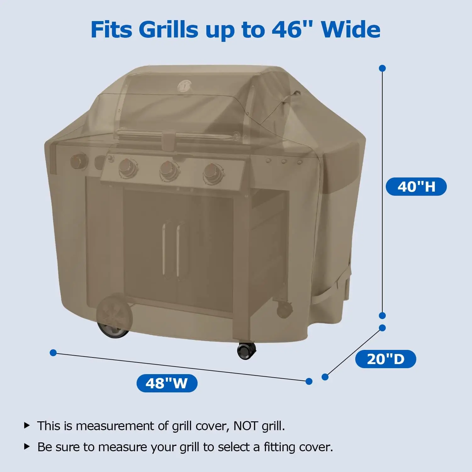 Waterproof Sealed Seam Patio Covered Balcony Grill Design 48 Inch Waterproof BBQ Grill Cover
