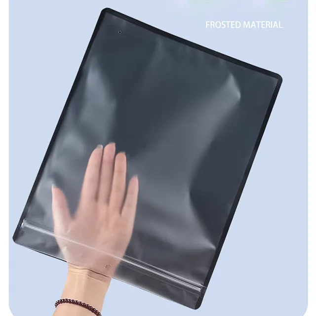 Custom Logo Printing Heavy Duty  Black Underwear Zipper Lock Frosted T-shirt Sweatshirt Garment Clothing Plastic Packing Bags