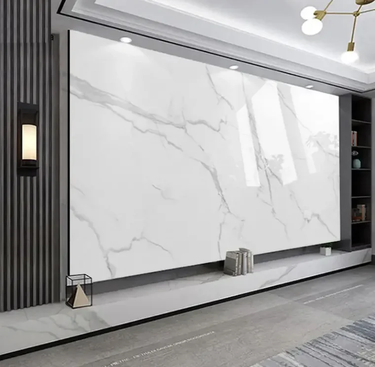 Decorative PVC Marble Sheet High Glossy 1200*2440mm 3D design UV marble wall board marble alternatuve Wall panels on sale