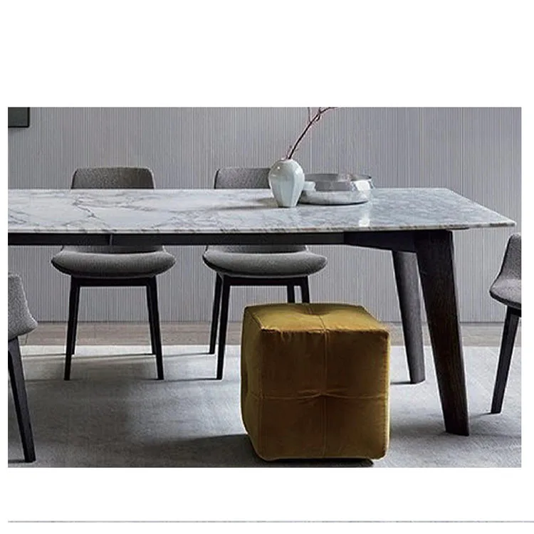 China Custom Made Durable 20Mm Thickness  Luxury White Top Marble Dining Table