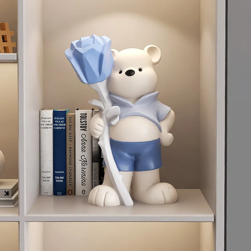 Creative Cartoon Bear Desktop Diy Ornaments Home Accessories Art Resin Bear Sculpture  wedding decor birthday gifts bear Custom