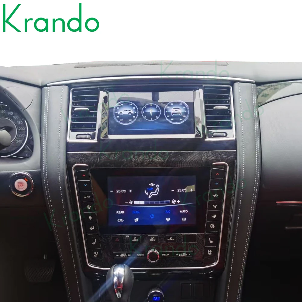 Krando Autoradio Android  9.0 autoradio multimedia Car Radio GPS For Nissan Patrol Safari Y62 2011 - 2020 Dual Screen CarPlay