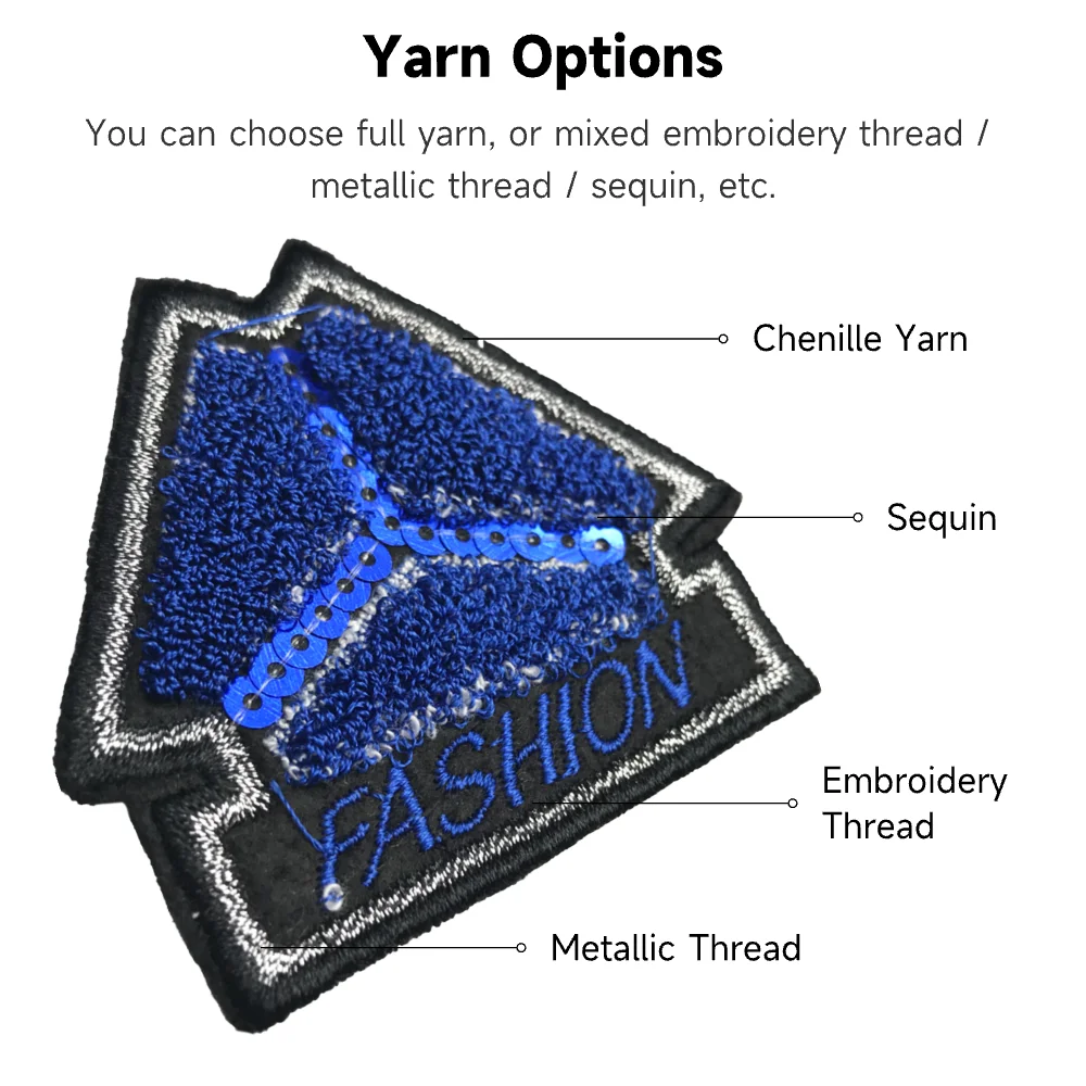 Toothbrush Embroidery And Computer Embroidery 3D Pattern Sequin Embroidery Patches