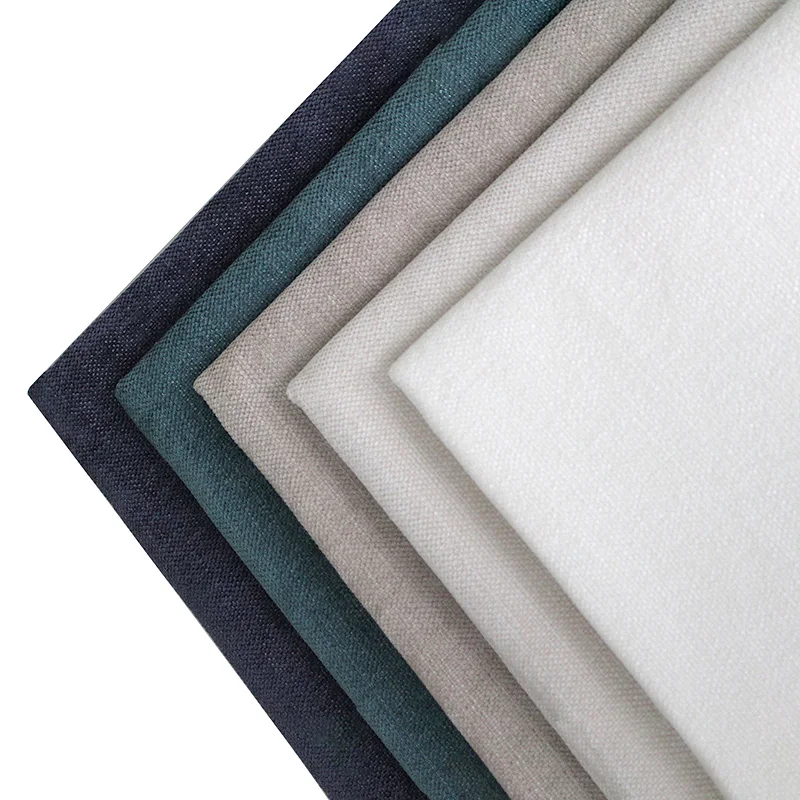 New Design 100 Polyester Sofa Curtain Fabric Imitation Linen Woven Upholstery Fabric Wholesale