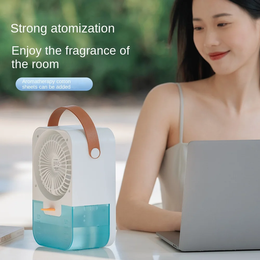 Suitable for Family Room Desk and Camping Portable Air Conditioning Fan with Fragrance Rechargeable Low Noise Personal Air Coole