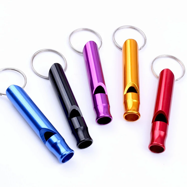 
High quality custom carrival keychain pocket red aluminum whistle 