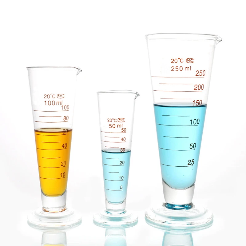 Laboratory high borosilicate glass measuring cup 5ml-2000ml Triangle measuring cup with ce iso