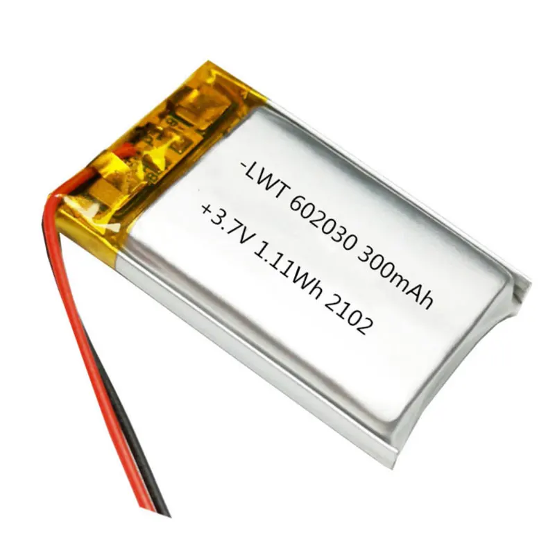 Wholesales 602030 3.7v 300mAh lithium ion battery for headset/earphone charging case/GPS