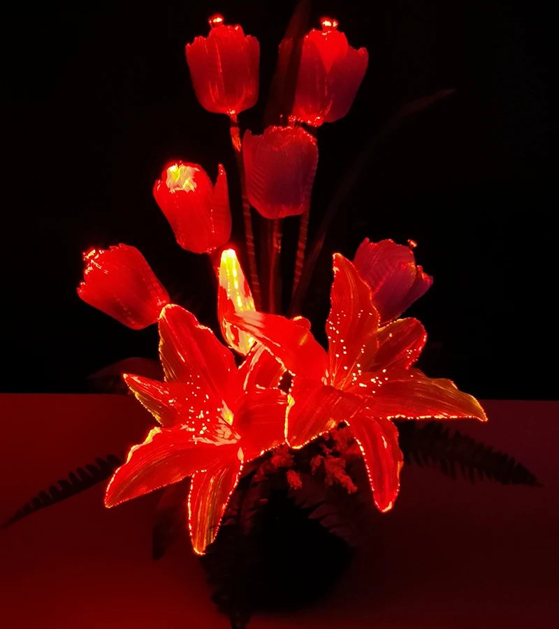 Christmas decoration  artificial flowers /LED fiber optic flower lamp , holiday decoration fiber optic  flowers