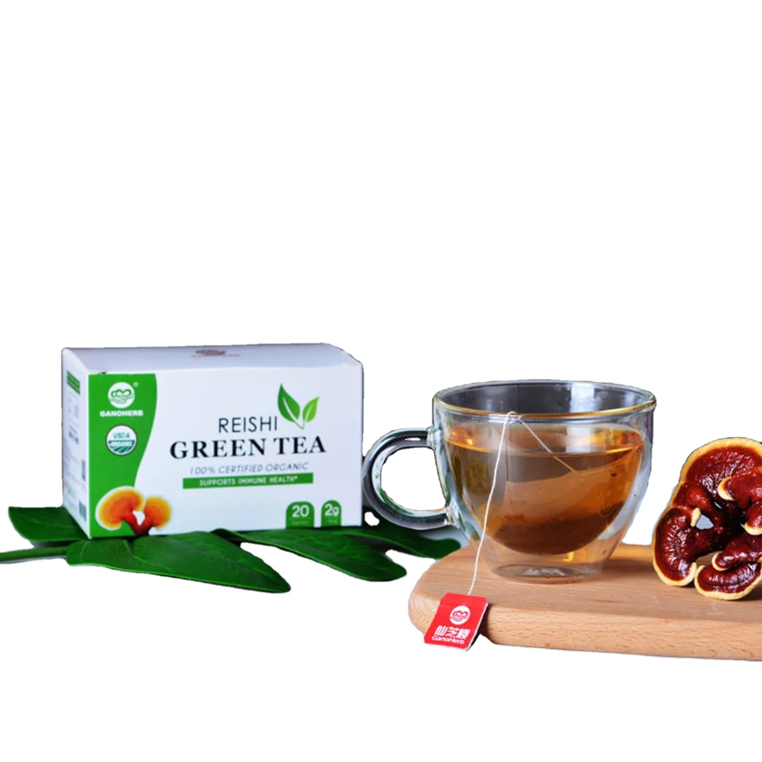 Tea Bag Hot Sale Wholesale China Organic Herbal Ganoderma Linzhi Green Tea
