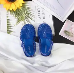 Solid color kids jelly sandals