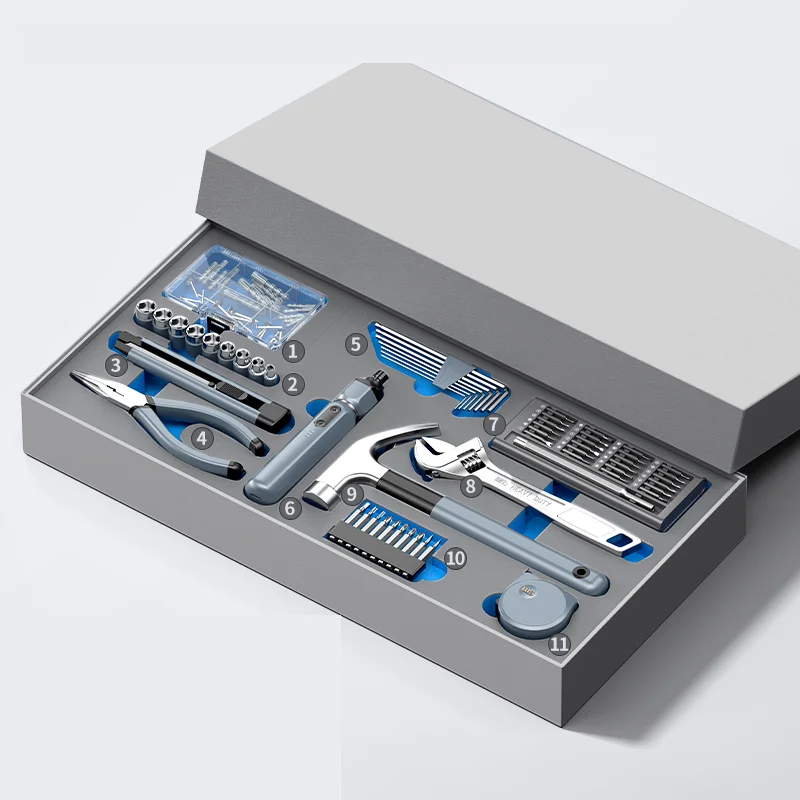 Hand Tool Set Multifunctional hardware repair set complete set electric screwdriver hand tool kits gift repair toolbox