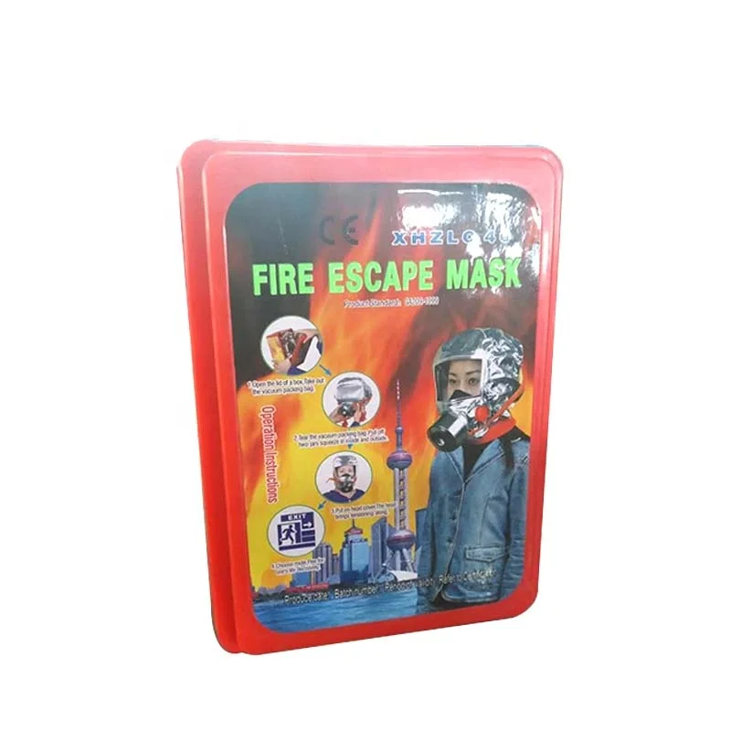 High quality 60 minutes smoke proof gas hood full face fire escape smoking gas mask for sale