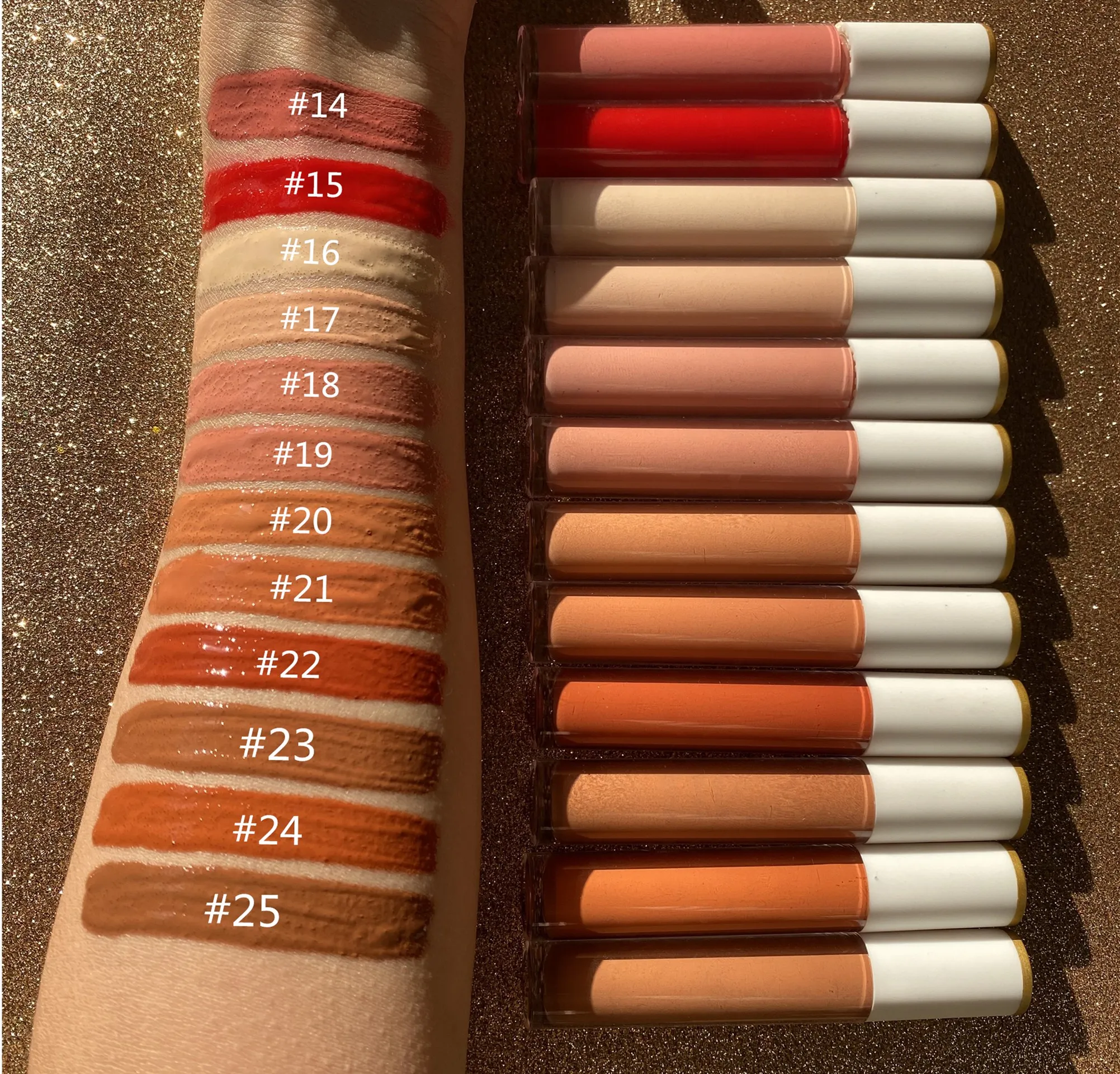 
Wholesale High Quality Matte Nude Liquid Lipstick Private Label Lip Gloss Waterproof Vegan Cosmetics 