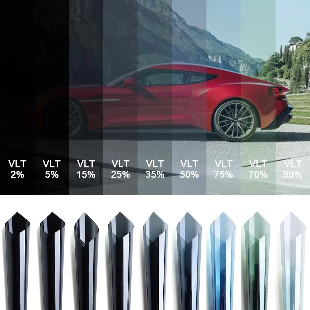 HOHOFILM Tinted Car Windows Glass Nano Ceramic Solar Film Light black Car Window Tint 5% 15% 35% 50% VLT car cheap solar film