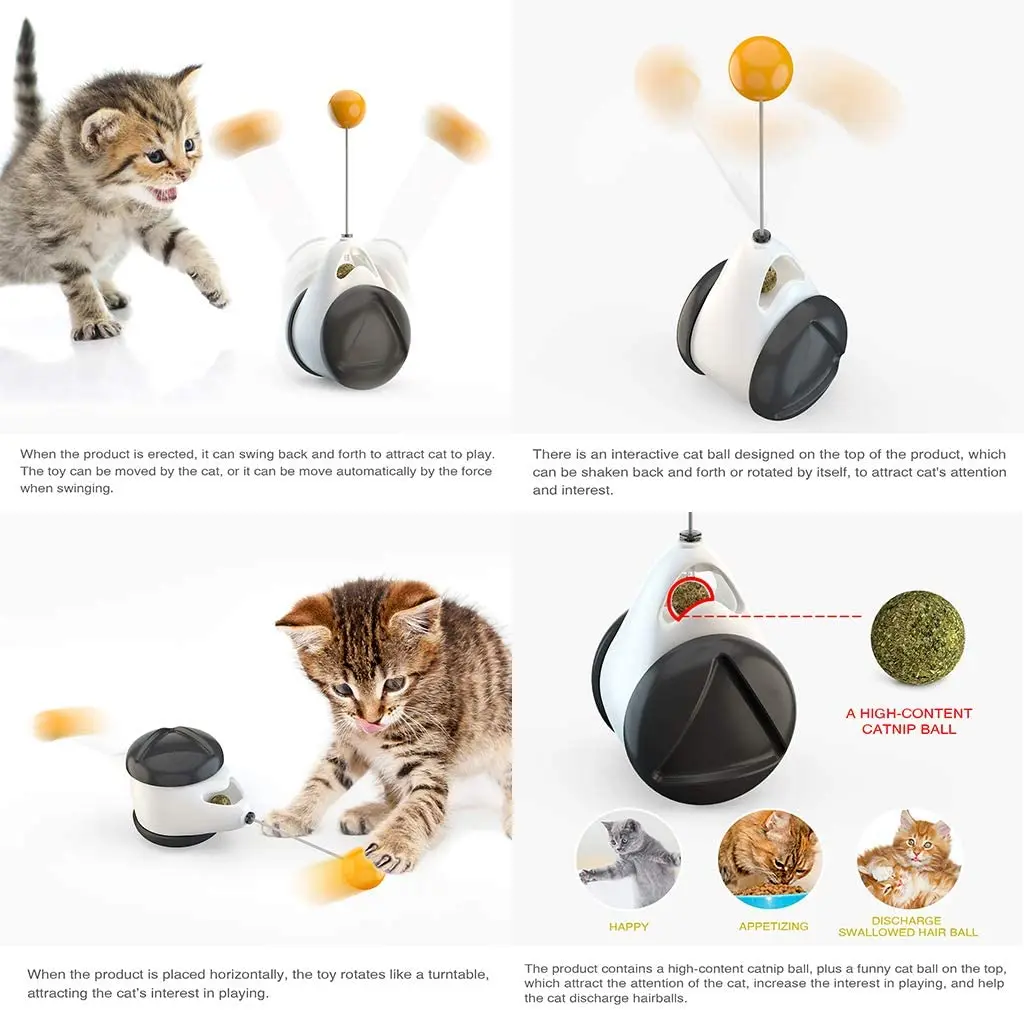 Cat Chasing Tumbler Toys Cat Chase Balanced Interactive Kitten Swing Toy Catnip Ball Toy Stimulate Hunting Instinct