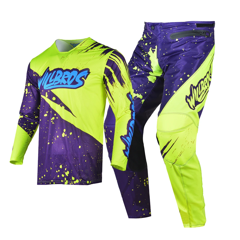 Willbros Motorcycle Motocross MX Riding Suit Cross-country Moto Jersey Pants Combo Four Seasons Downhill Suits