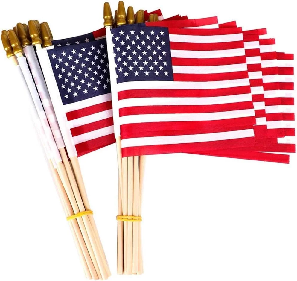 Customize Logo  5x8 Inch Mini Game Party Event Flag USA Mexican National Promotional Flags Small Countries Hand Waving Flags
