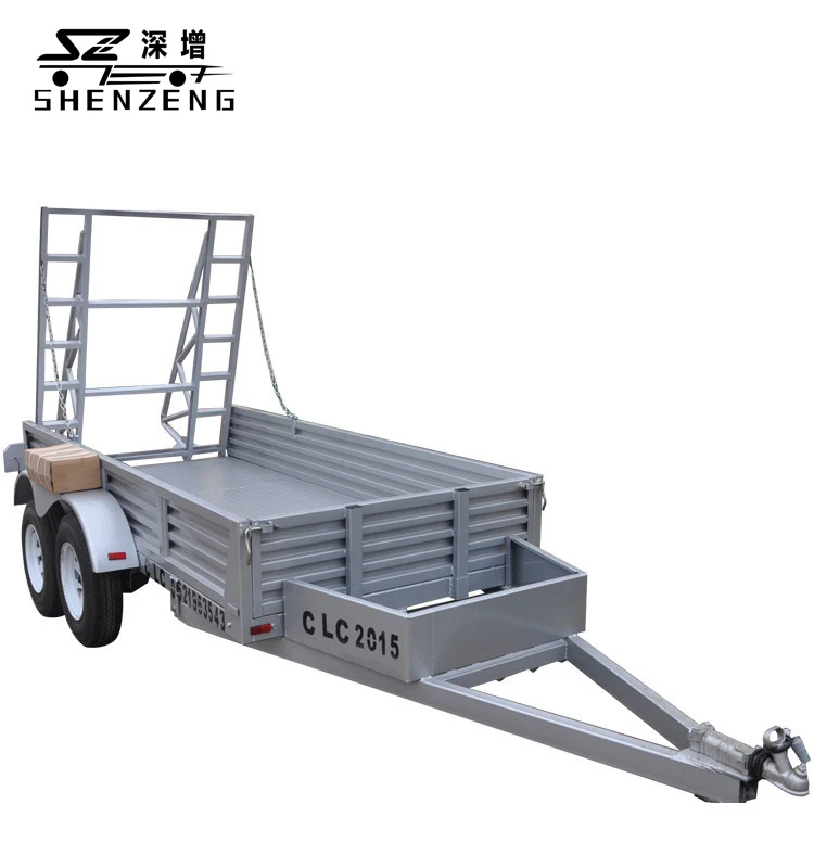 Tandem axle box cage excavator trailer with ramp used for car