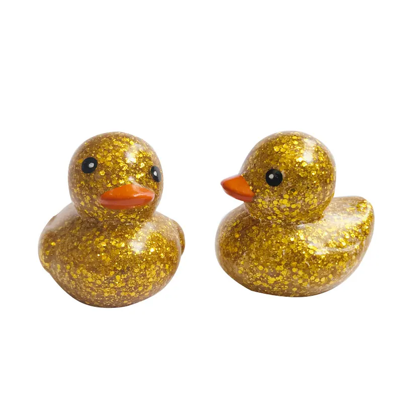 2021 hot sale Vinyl material small  bath duck toy  with glitter