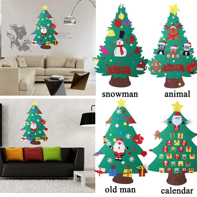 Christmas trees ornaments Felt christmas trees for kids handmade toys diy Felt fabric toys christmas tree