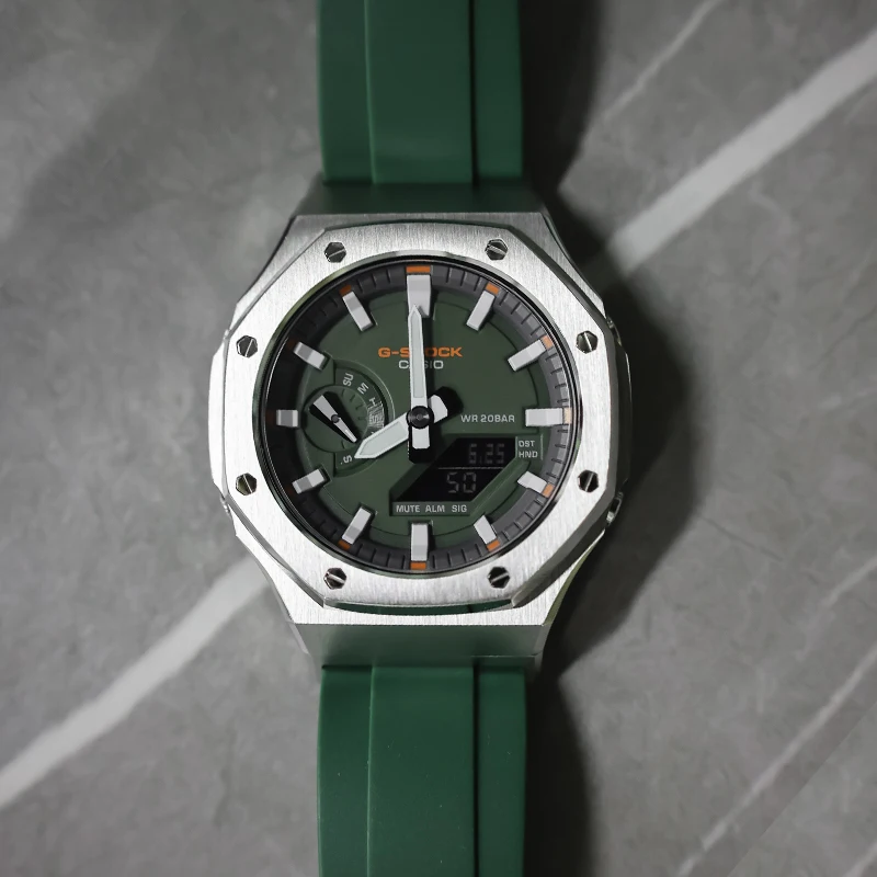 Gien Creatives mod watchcase for G-shock GA2100 2nd Gen 316L stainless steel mod straps modified black watch accessories Casioak