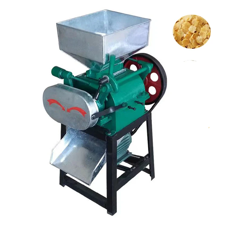 Grain Soybean Peanut Brewing Crusher Wheat Oats Maize Corn Flakes Making Machine Soybean Flattening Machine