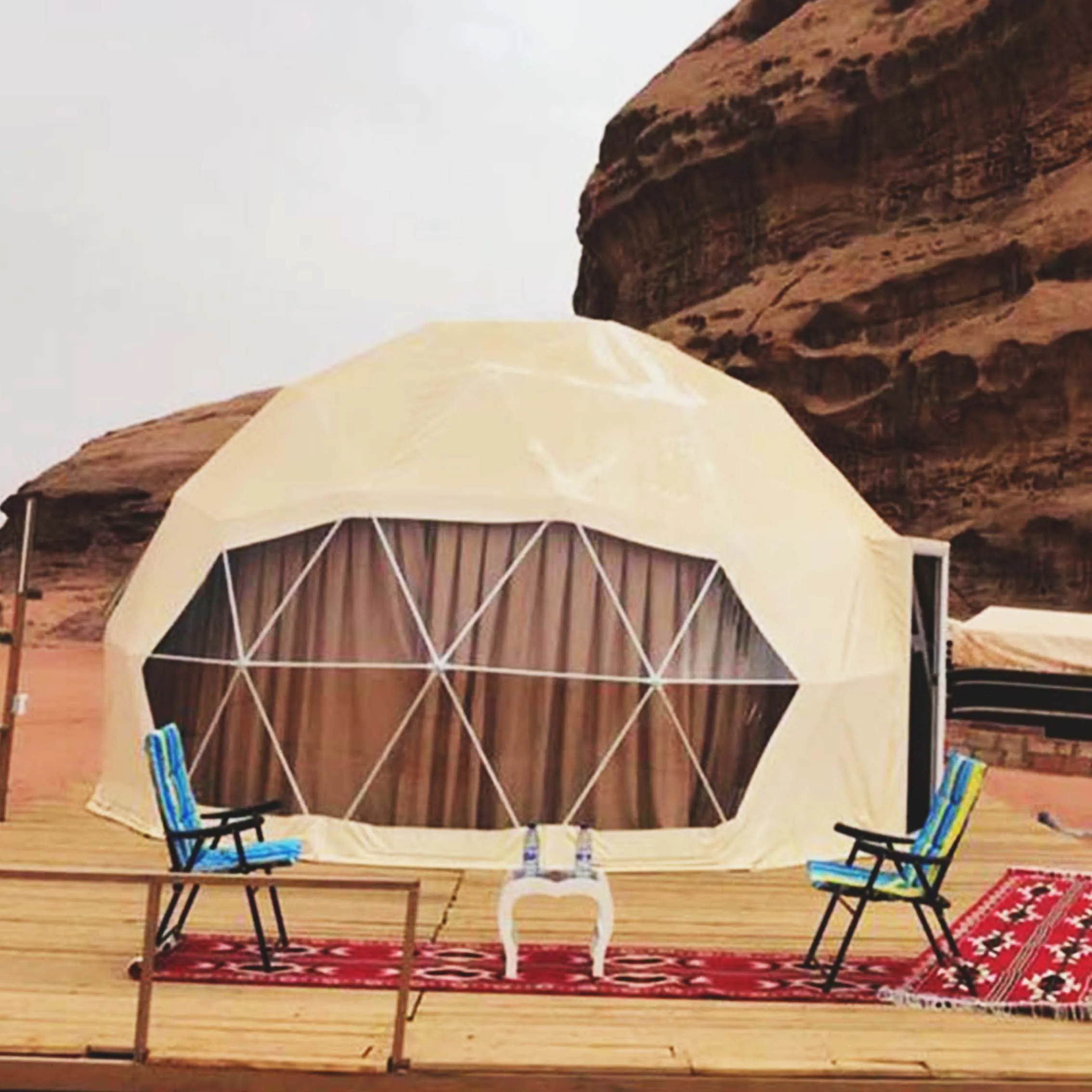 Glamping Роскошная уличная стеклянная Звуконепроницаемая купольная палатка
