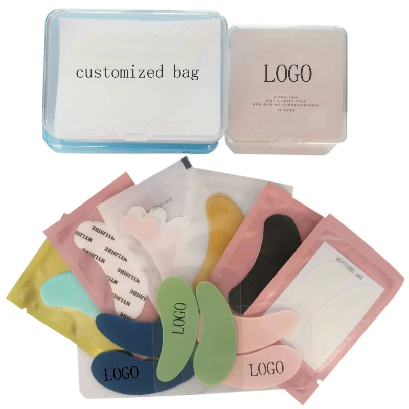 Lash patch reusable lash thin custom silicone foam pads eye logo gel under eyelash mask collagen patches sticky anti