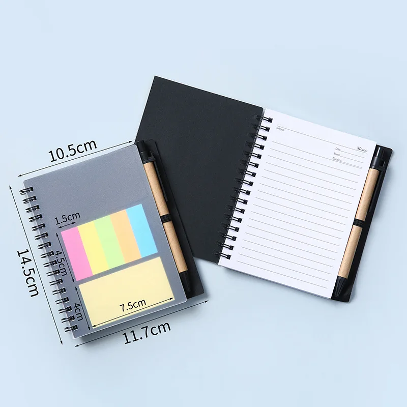 JX1952 Cheap Office Stationery Custom Printed Logo Memo Pad Sticky Note Set Custom Made Self Adhesive Spiral Sticky Note