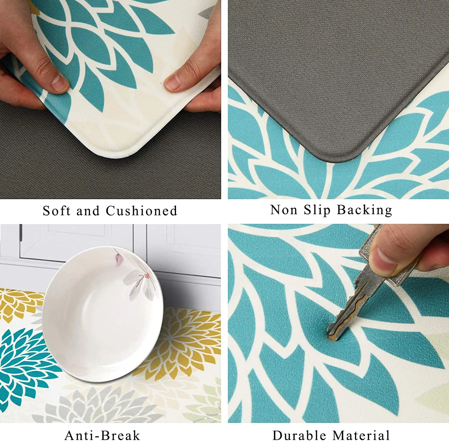 Waterproof indoor foot mat kitchen mat set of 2 anti fatigue comfort kitchen rug kitchen floor mats