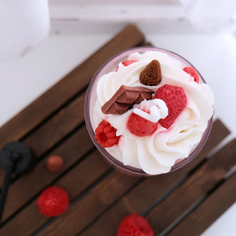 Diy Ice Cream Style Best Luxury Fruits Shape Scented Candle Ice Cream Cone Dessert Handmade Soy Wax Candle With Glass Jar